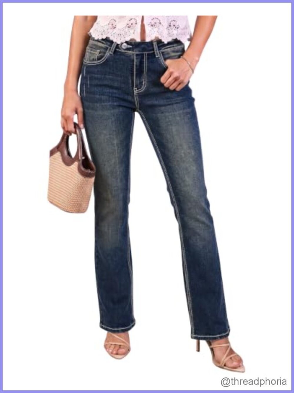 High Waisted Bootcut Flare Jeans Stretch Denim Women 30in Inseam